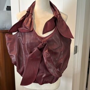 Carlo Checchini leather shoulder bag bought in Rome, Italy. Dark red. Never worn